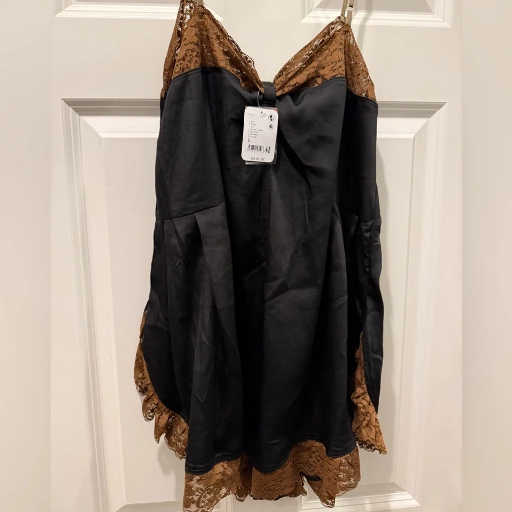 FREE PEOPLE INTIMATELY FIRST DATE ROMPER in Black Combo NWT sz S, M